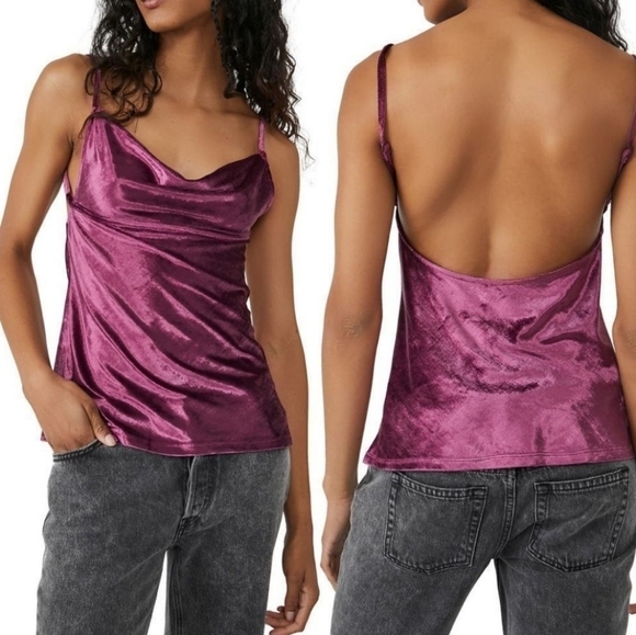Free People Tops - Free People Intimately All Night Velvet Tunic in Fig Jam•S